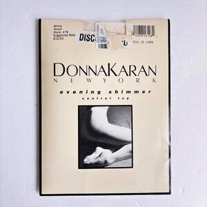 Donna Karan Pantyhose Evening Shimmer Control Top Size Small White New